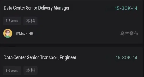 English translation of DeepSeek's Ulanqab data-center job listings